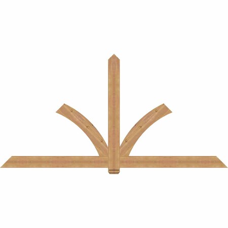 Ekena Millwork Redmond Timber Gable Bracket, Western Red Cedar, 108"W x 54"H x 1 1/2"D x 5 1/2"F, 12/12 Pitch GBW108X54X0206RED00SWR